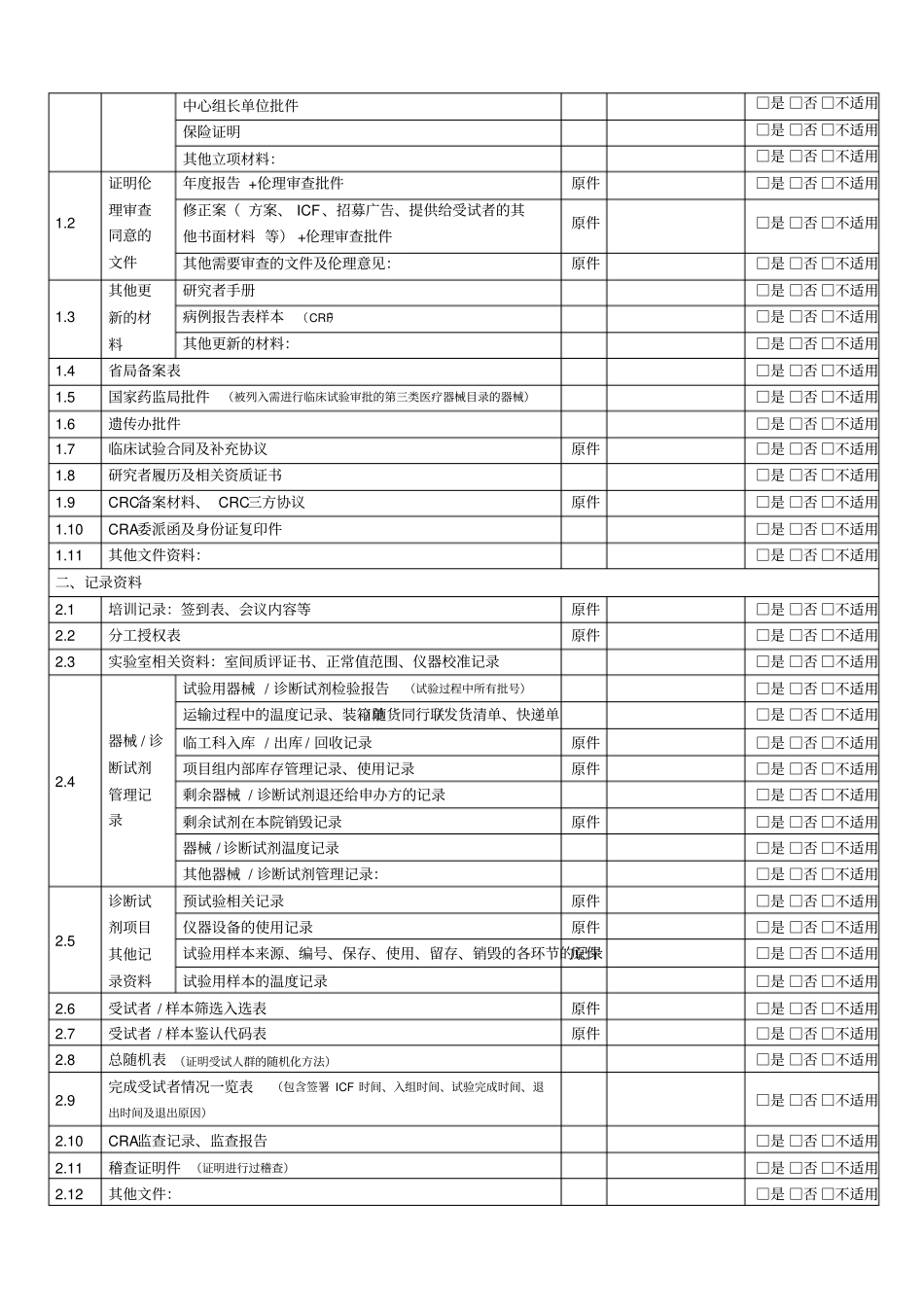 药物临床试验资料存档交接单_第2页