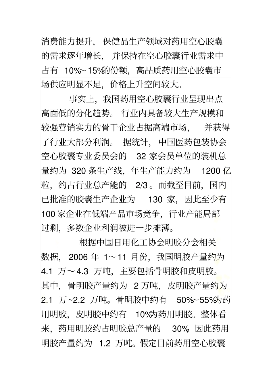 药用空心胶囊的场情况_第3页