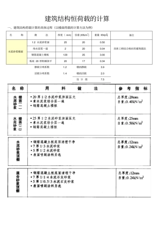 荷载计算方法