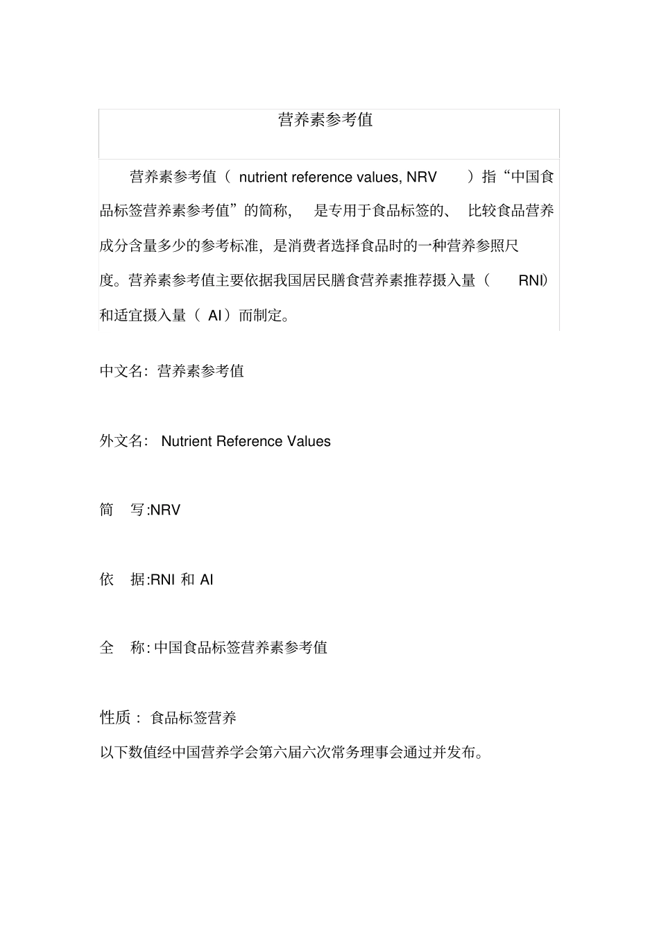 营养成分表的计算_第1页