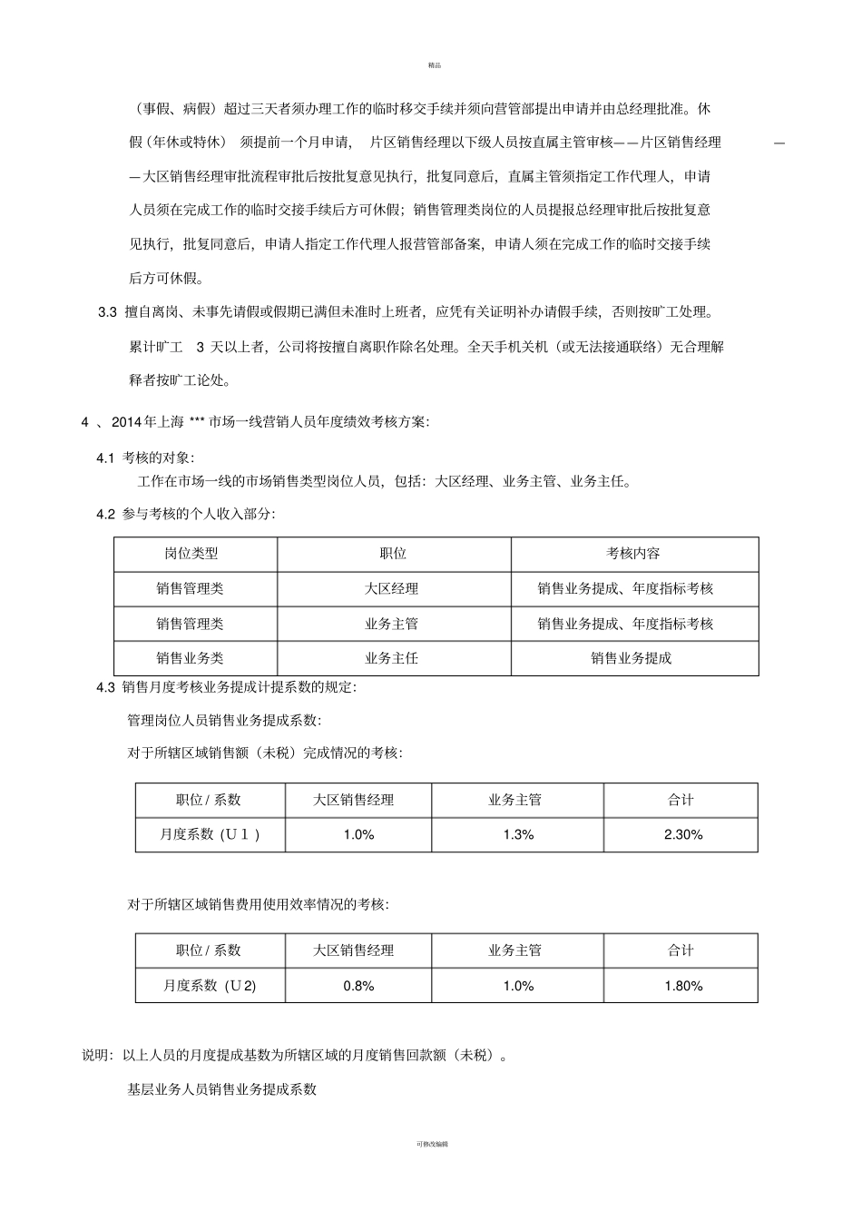 营销人员薪酬与绩效考核方案汇总_第3页