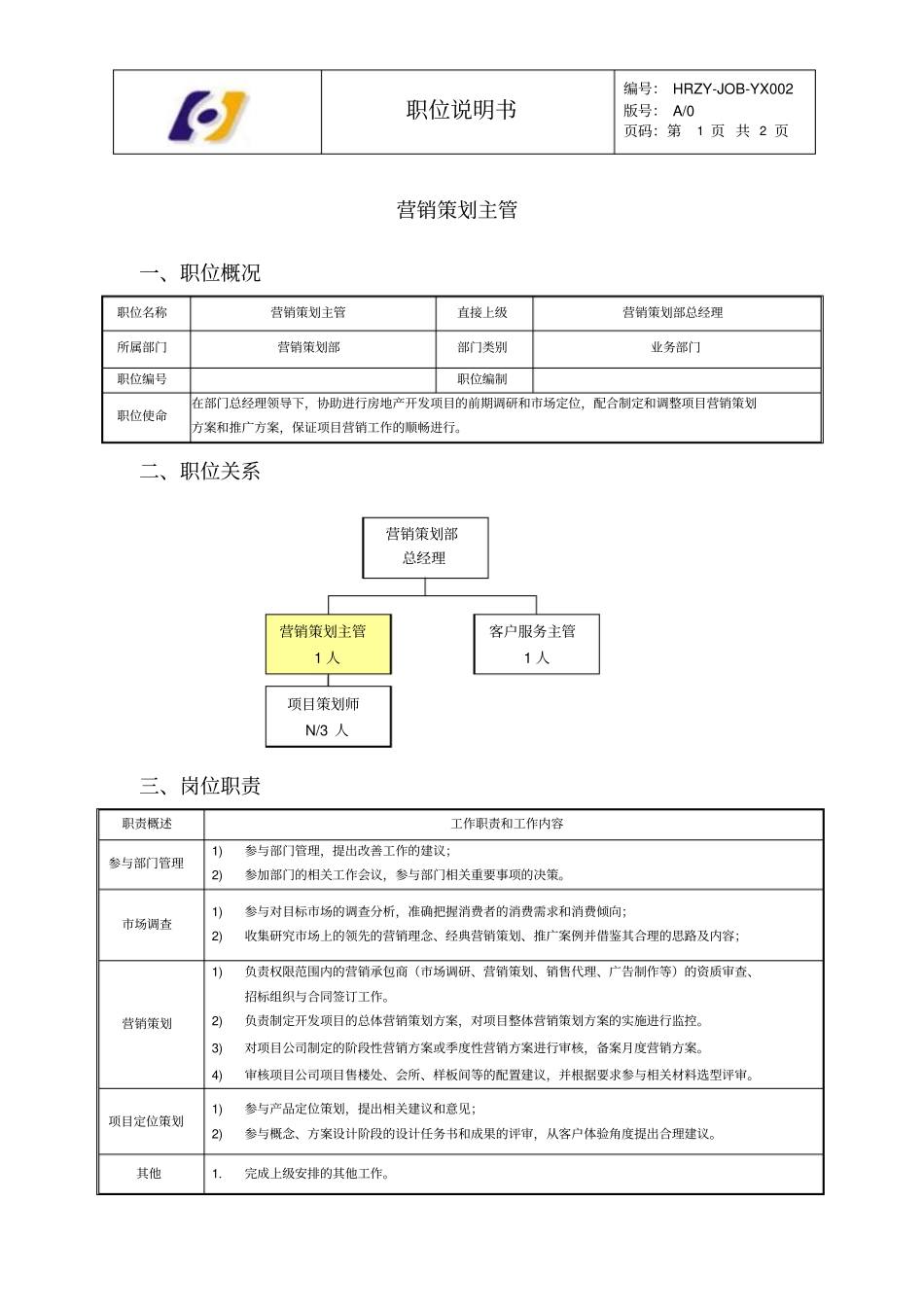 营销策划主管_第1页