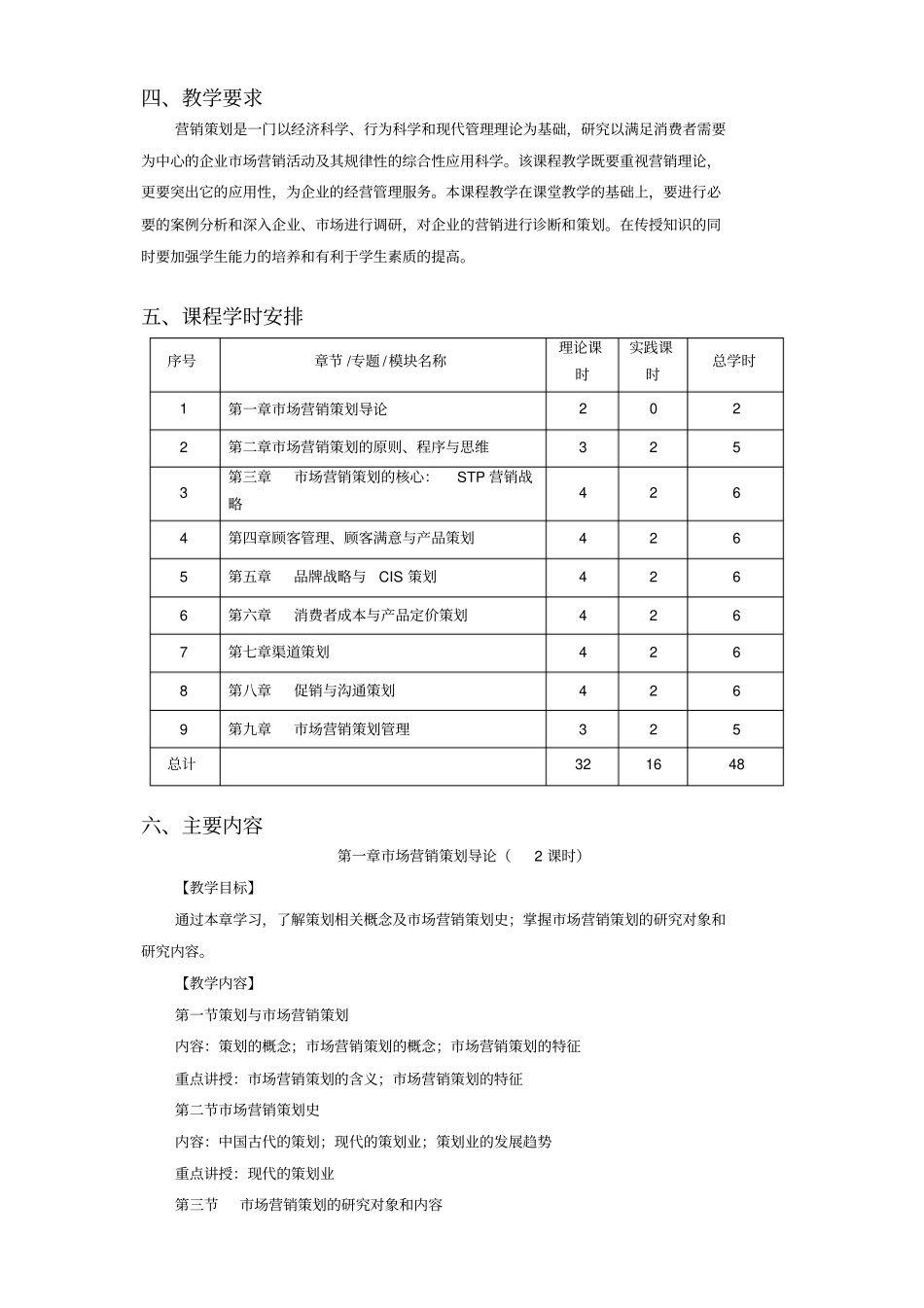 营销策划课程教学大纲_第2页