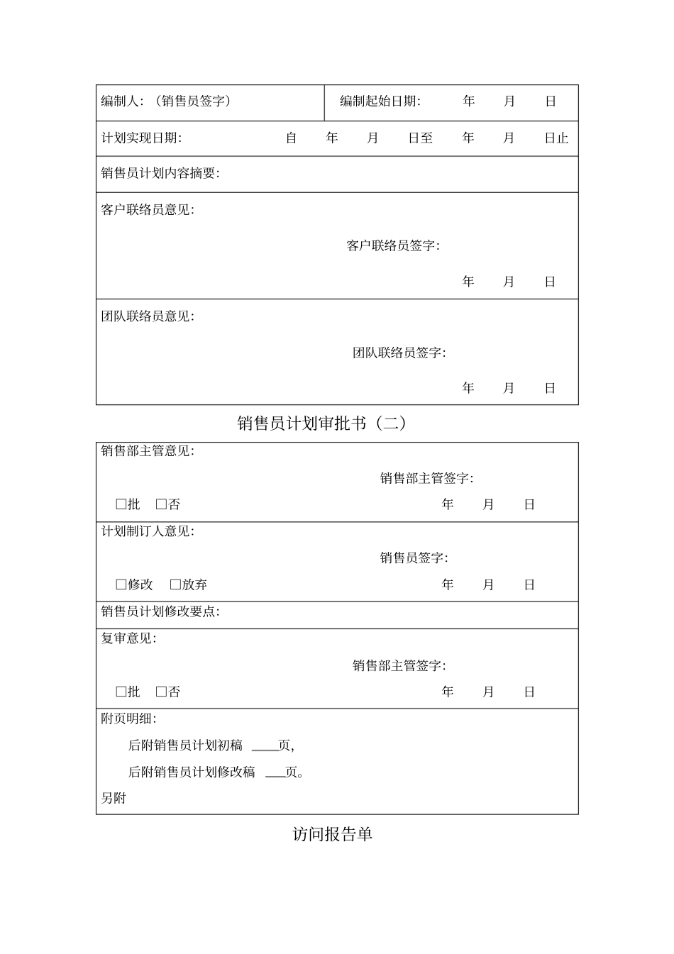 营销部常用表格_第2页