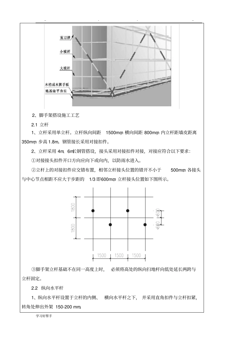 落地式脚手架搭设技术交底大全_第3页