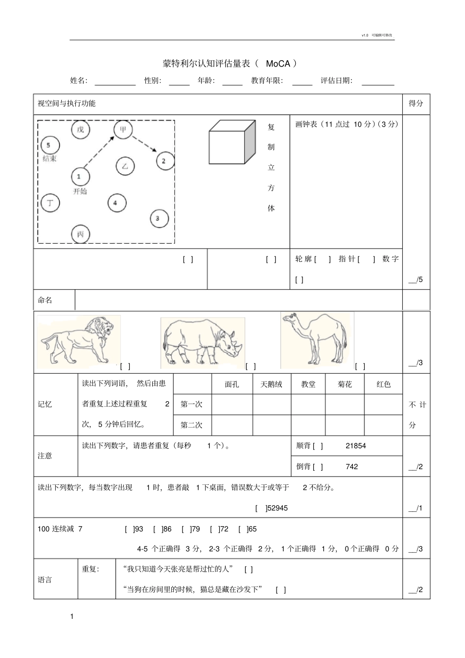 蒙特利尔认知评价量表MoCA45746_第1页