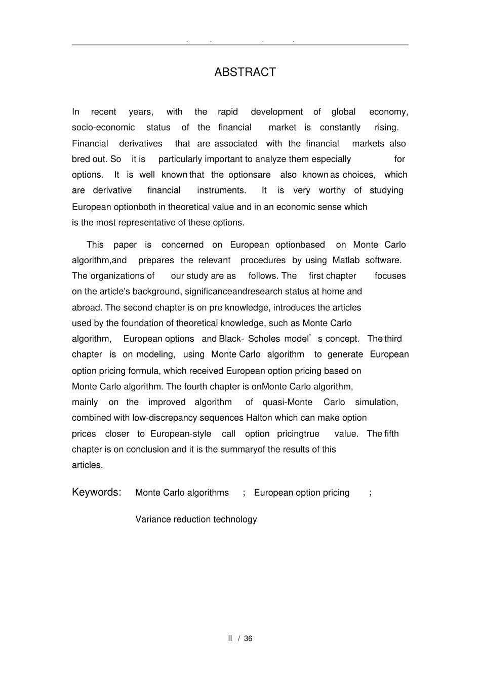 蒙特卡洛算法的欧式期权定价问题研究学士毕业论文_第3页