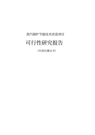 蒸汽锅炉节能改造项目可行性研究报告