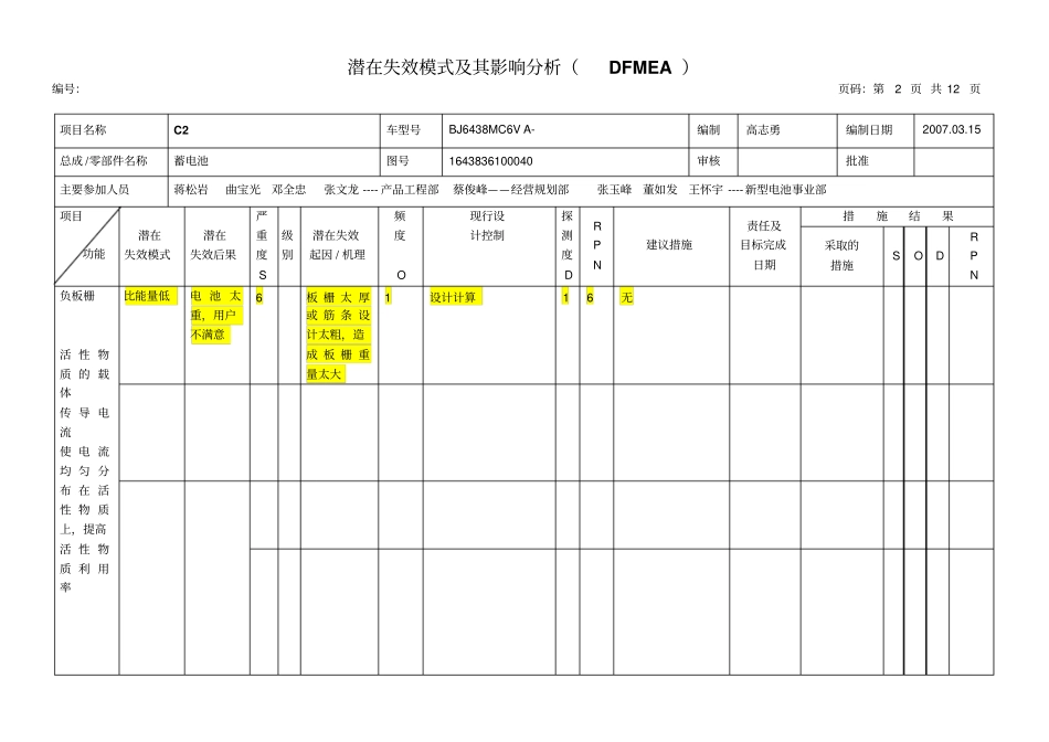 蓄电池DFMEA资料_第2页