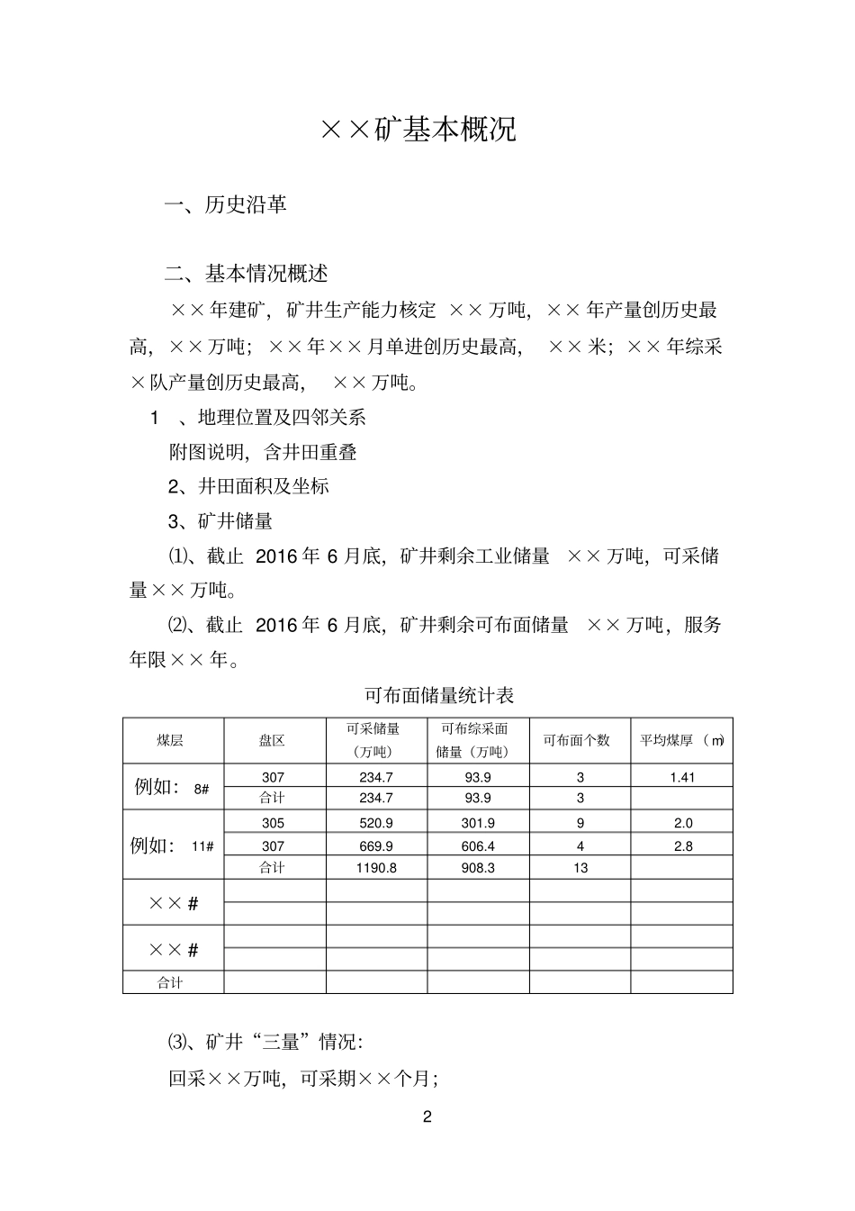 虎峰矿井概况讲解_第2页
