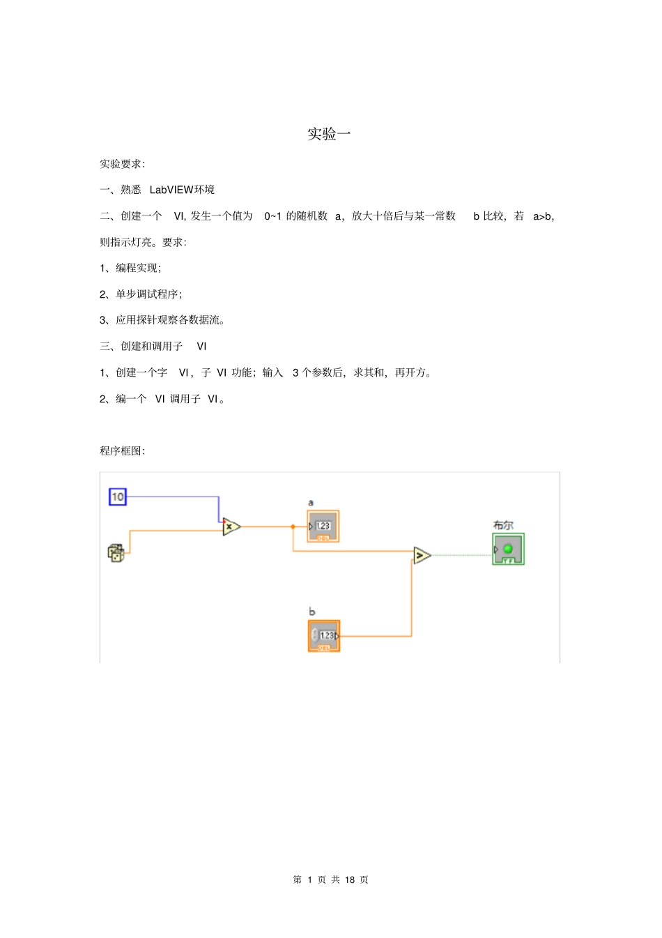 虚拟仪器设计试验报告_第1页