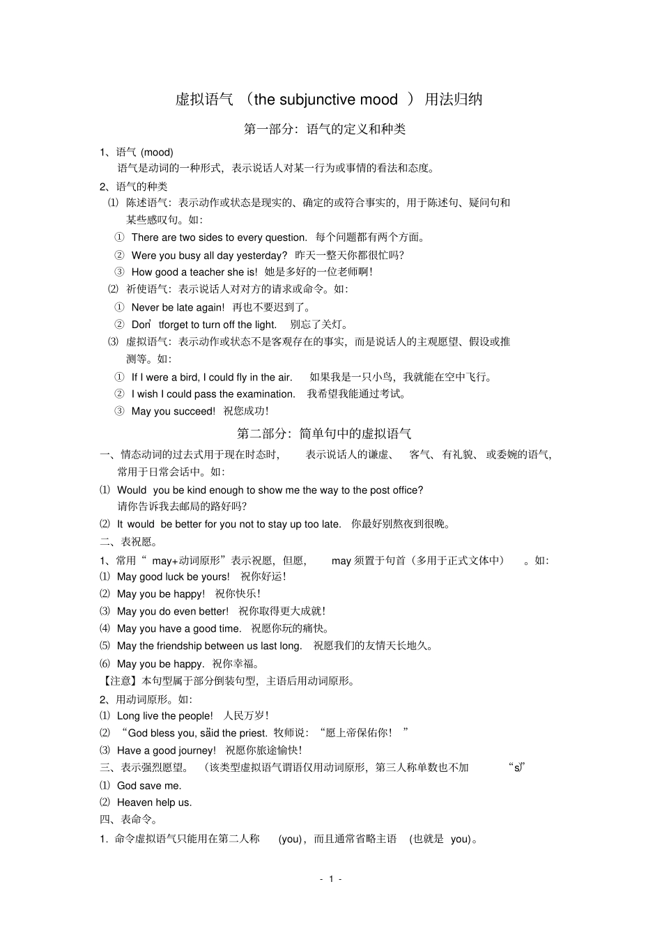 虚拟语气用法归纳_第1页