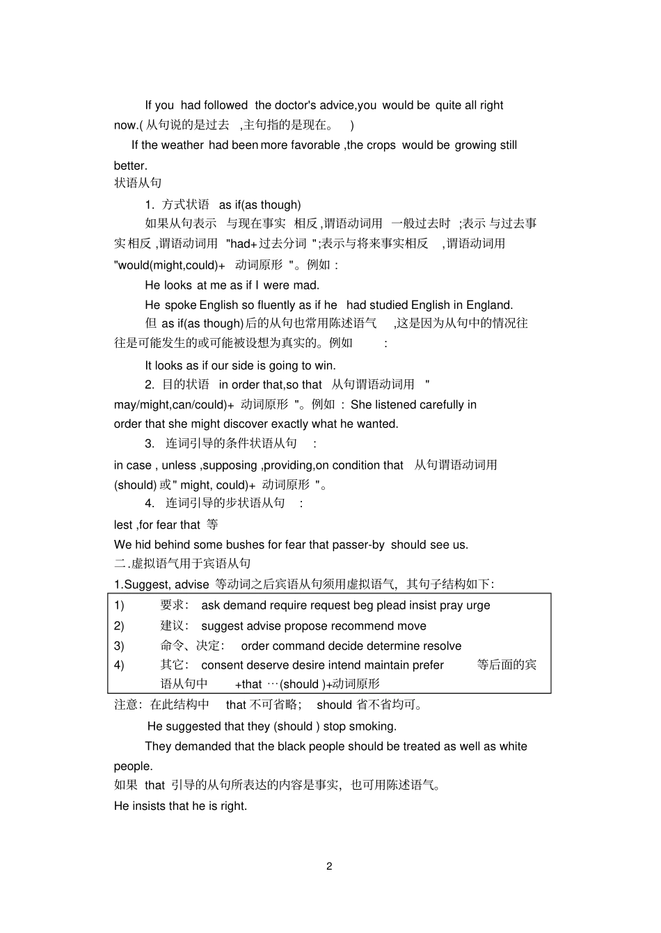 虚拟语气的用法及专项练习题1_第2页