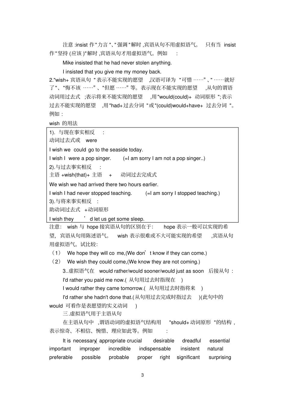 虚拟语气的用法及专项练习题1_第3页