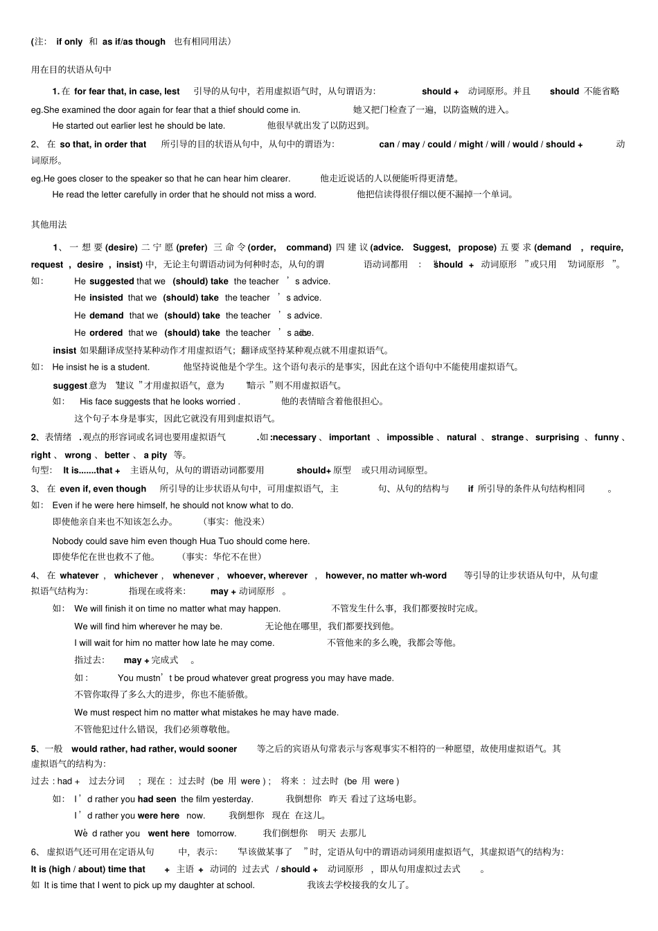 虚拟语气的用法及经典练习题附答案_第3页