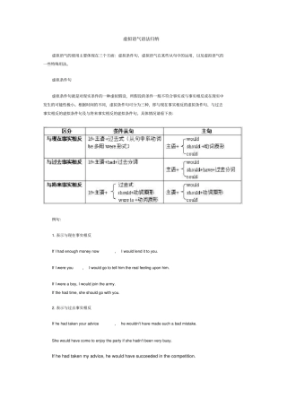 虚拟语气语法归纳
