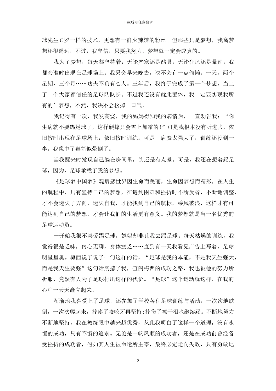 5篇《足球梦中国梦》观后感_第2页