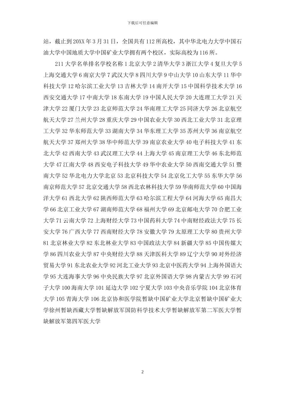 985大学名单排名-985211大学名单排名_第2页