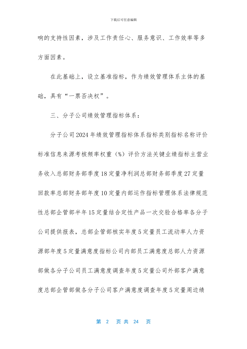 A股份有限公司分子公司绩效管理方案_第2页