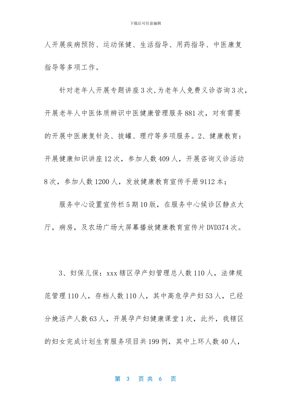 Xxx社区卫生服务中心2024年工作总结_第3页