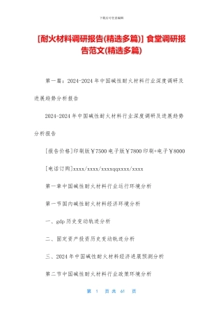 [耐火材料调研报告]