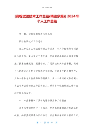 [高栓试验技术工作总结]