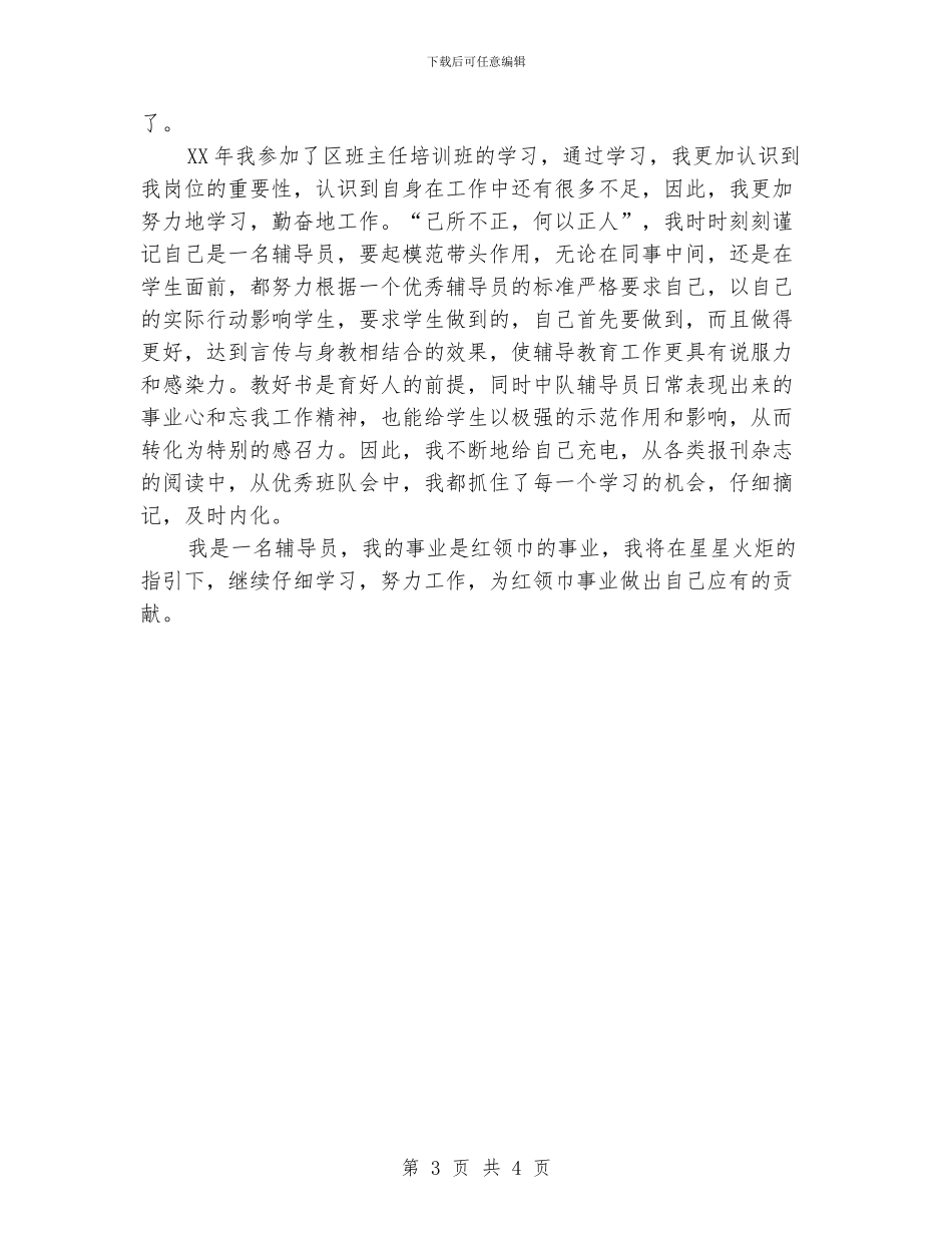 “优秀中队辅导员”事迹材料：一路走来_第3页