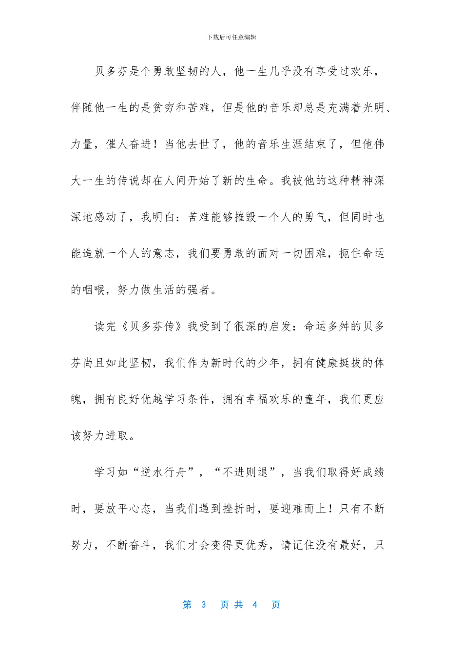 《贝多芬传》读后感优秀范文_第3页