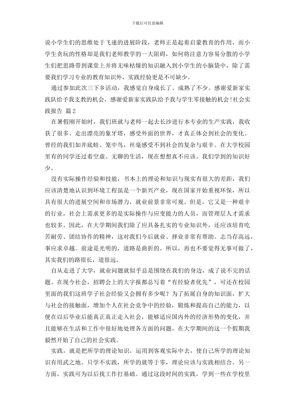 【实用】社会实践报告模板汇编九篇_第3页