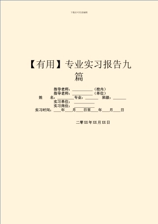 专业实习报告九篇