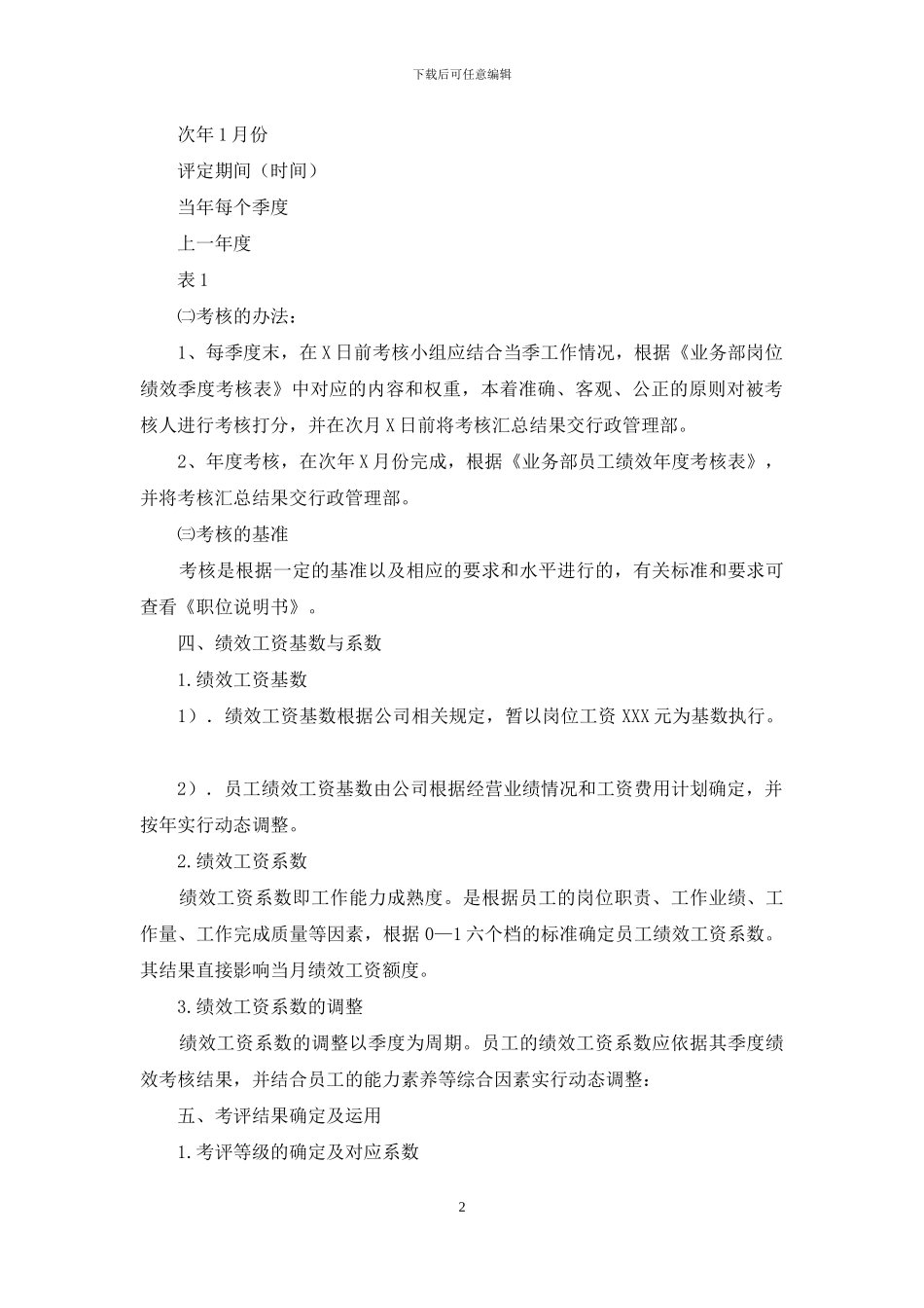 业务人员绩效考核办法_第2页
