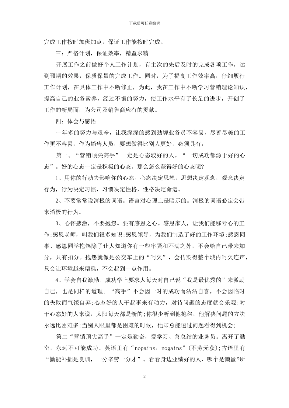 业务员个人工作总结范文十篇_第2页