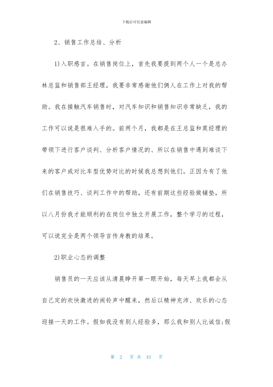 个人销售年终总结模板汇编十篇_第2页