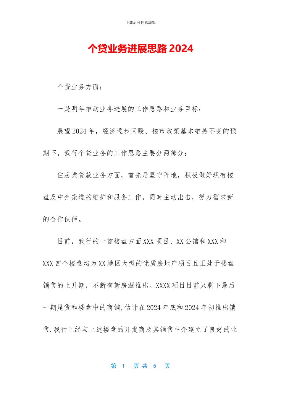 个贷业务发展思路2024_第1页