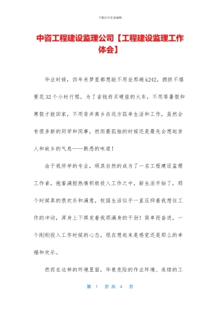 中咨工程建设监理公司