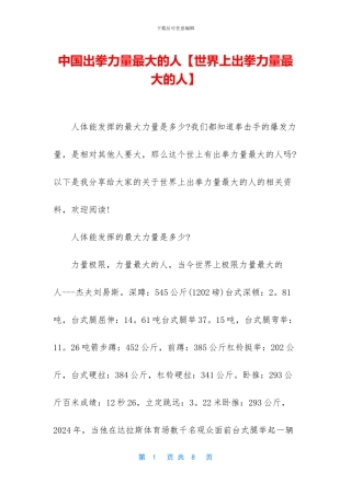 中国出拳力量最大的人