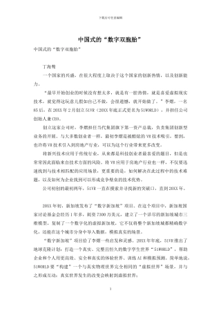 中国式的“数字双胞胎”