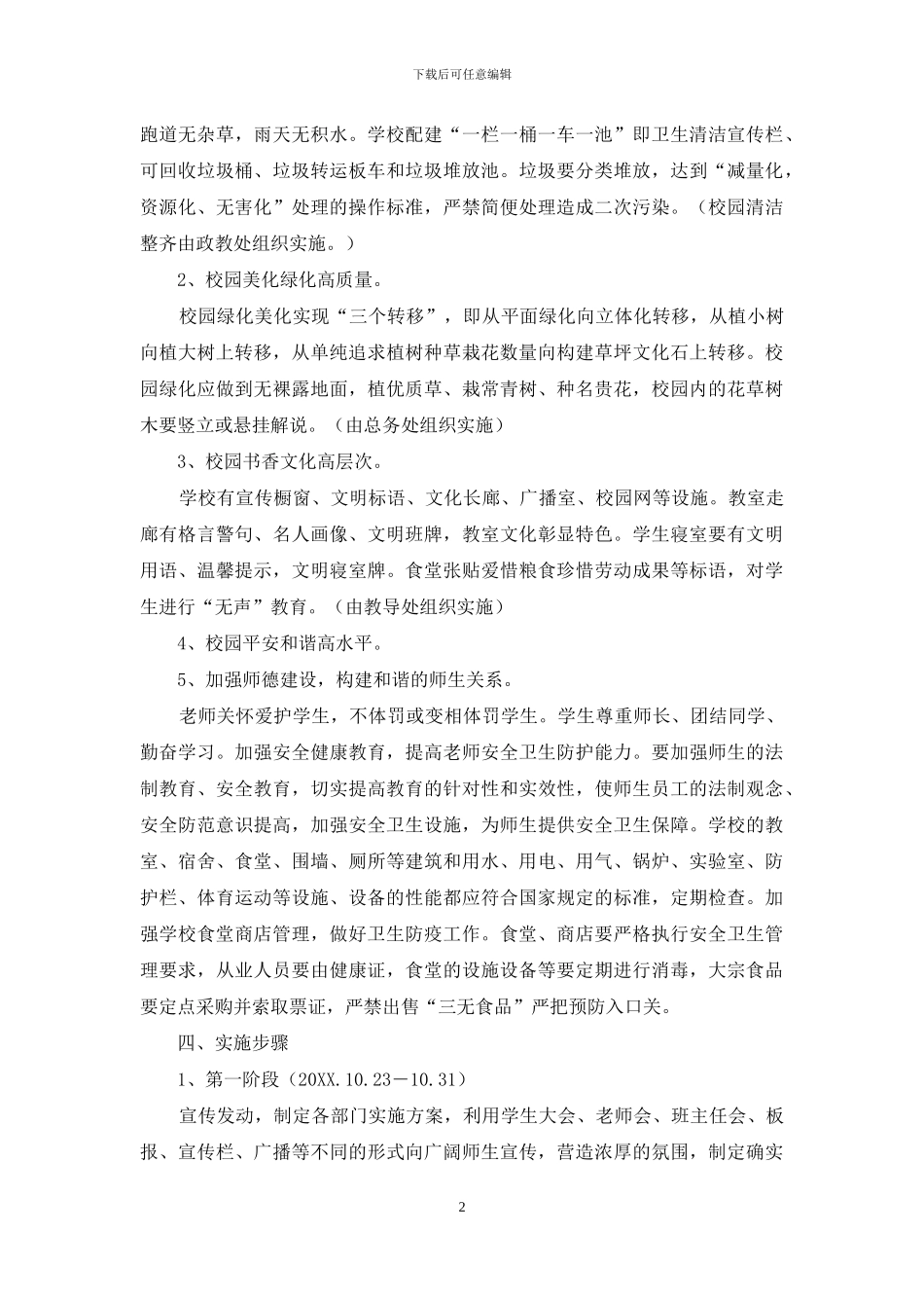 中学清洁工程的自查报告_第2页