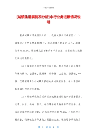 中行业务发展情况说明