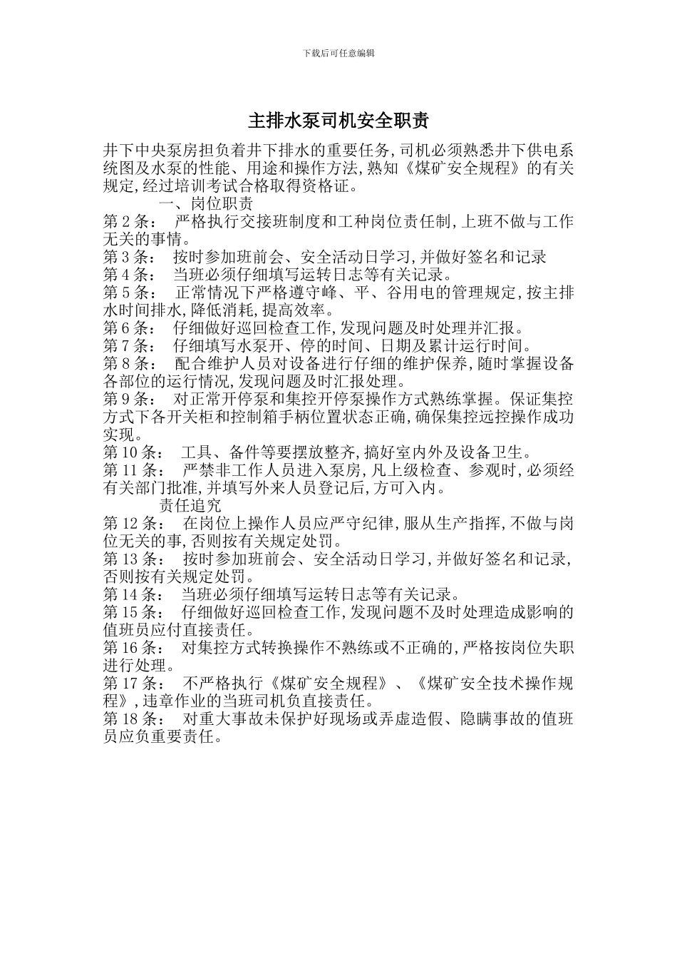 主排水泵司机安全职责_第1页