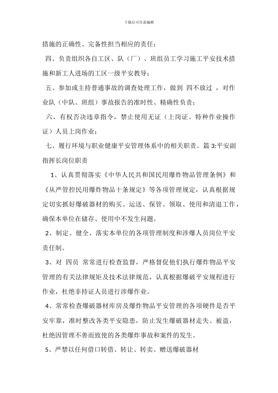 主管安全副指挥长岗位职责_第2页