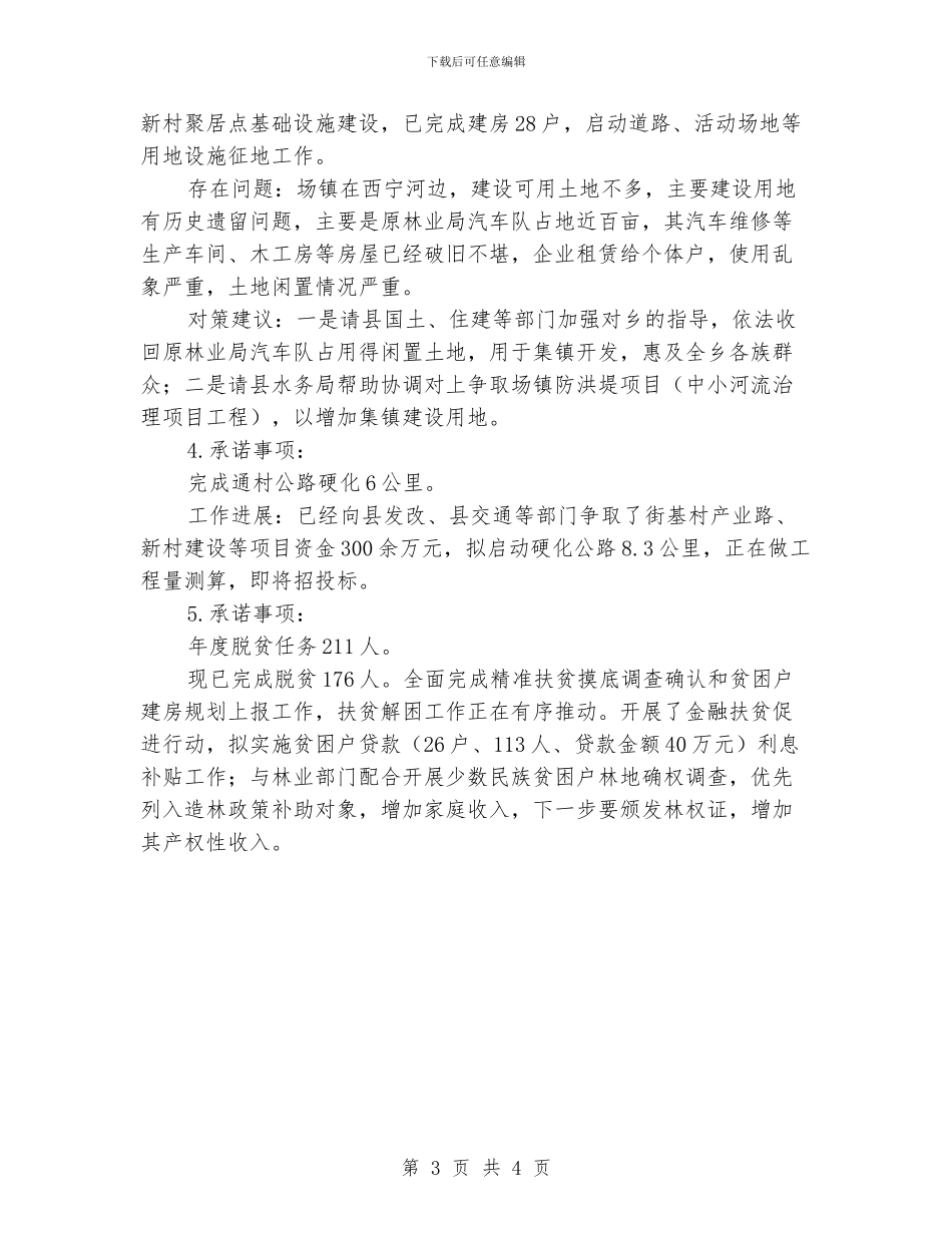 乡镇公开承诺工作报告_第3页