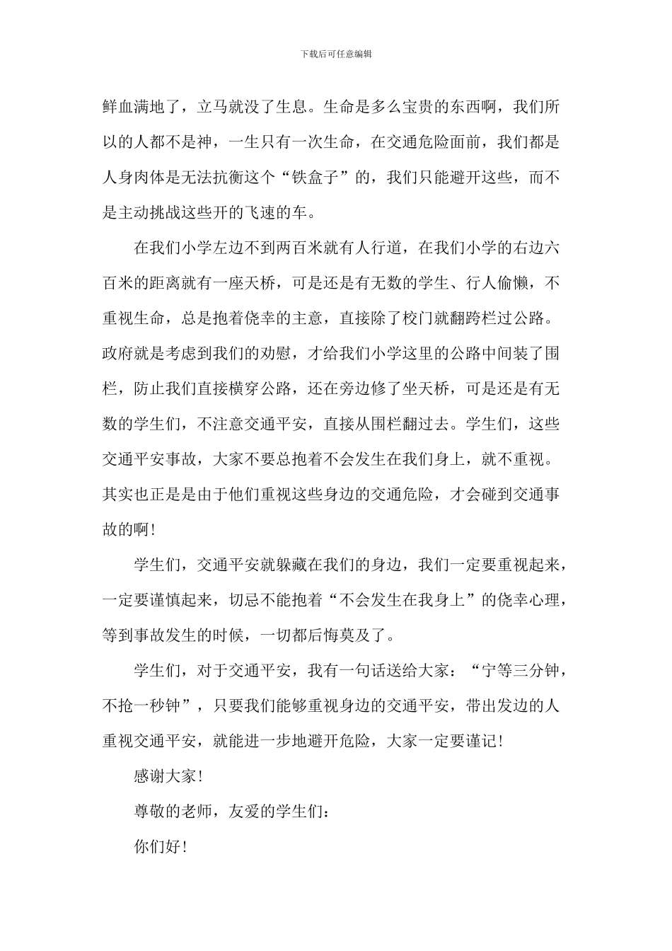 交通安全演讲稿-9_第2页