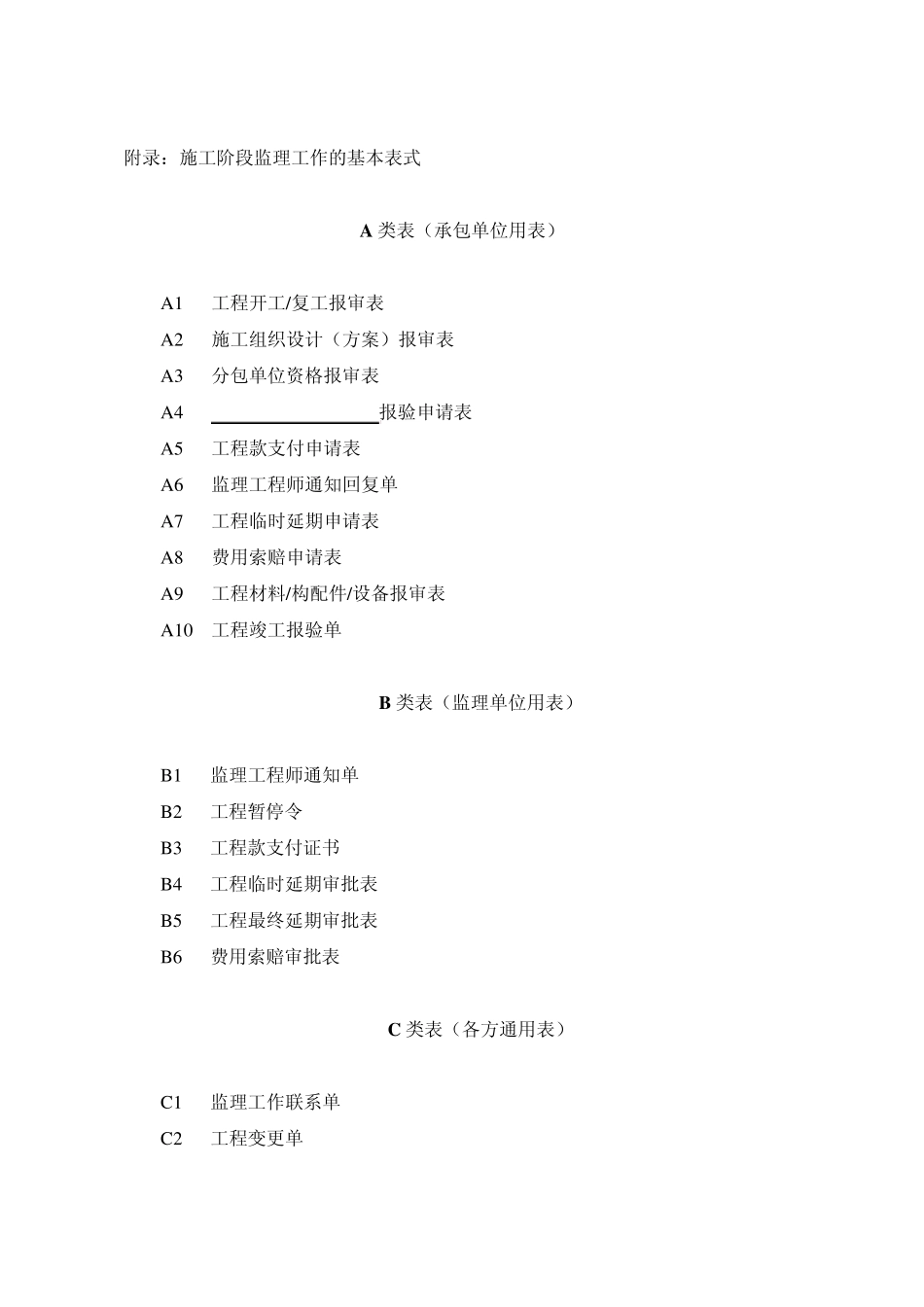 建设工程监理规范表式_第1页