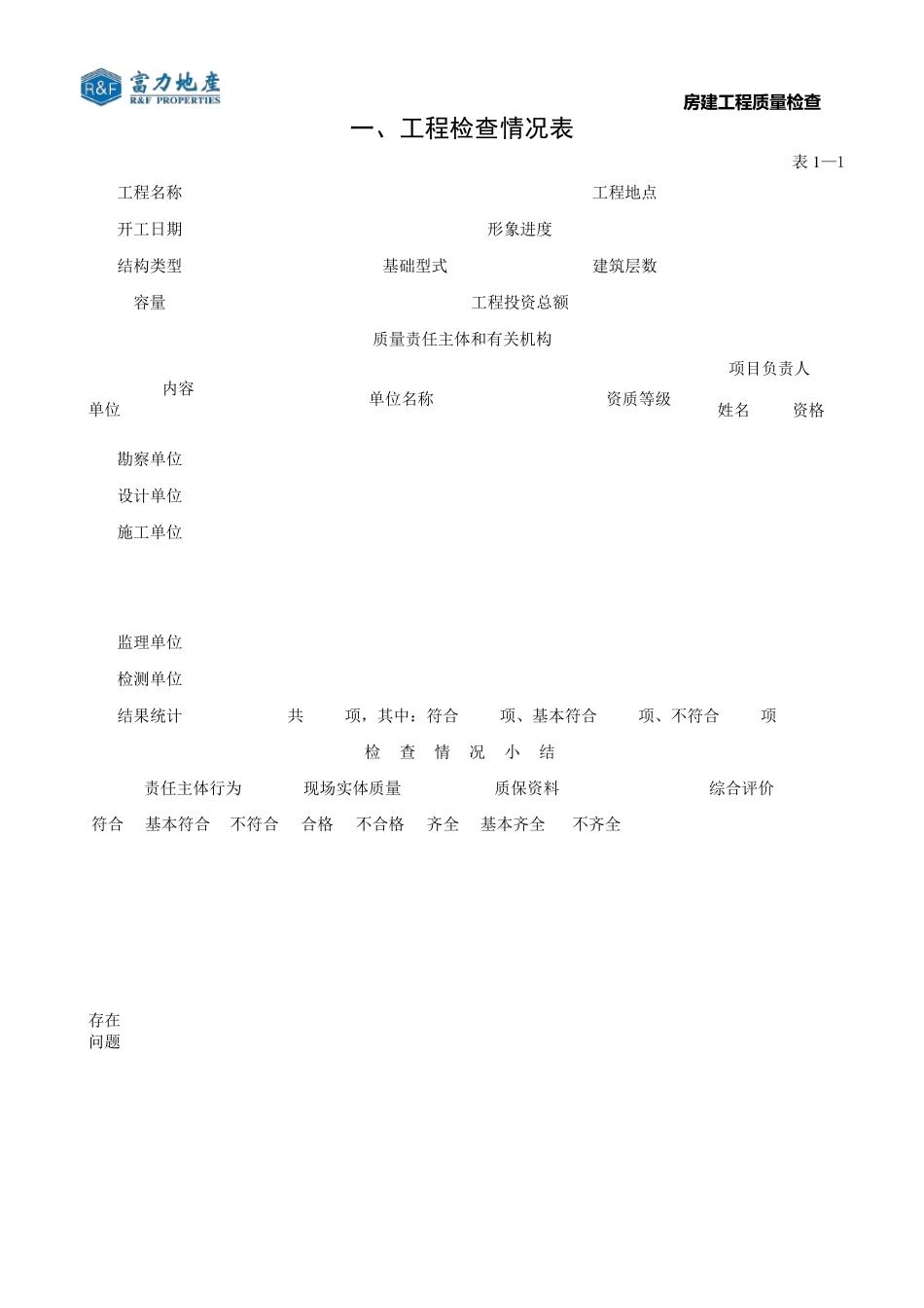 建设工程质量检查表_第1页