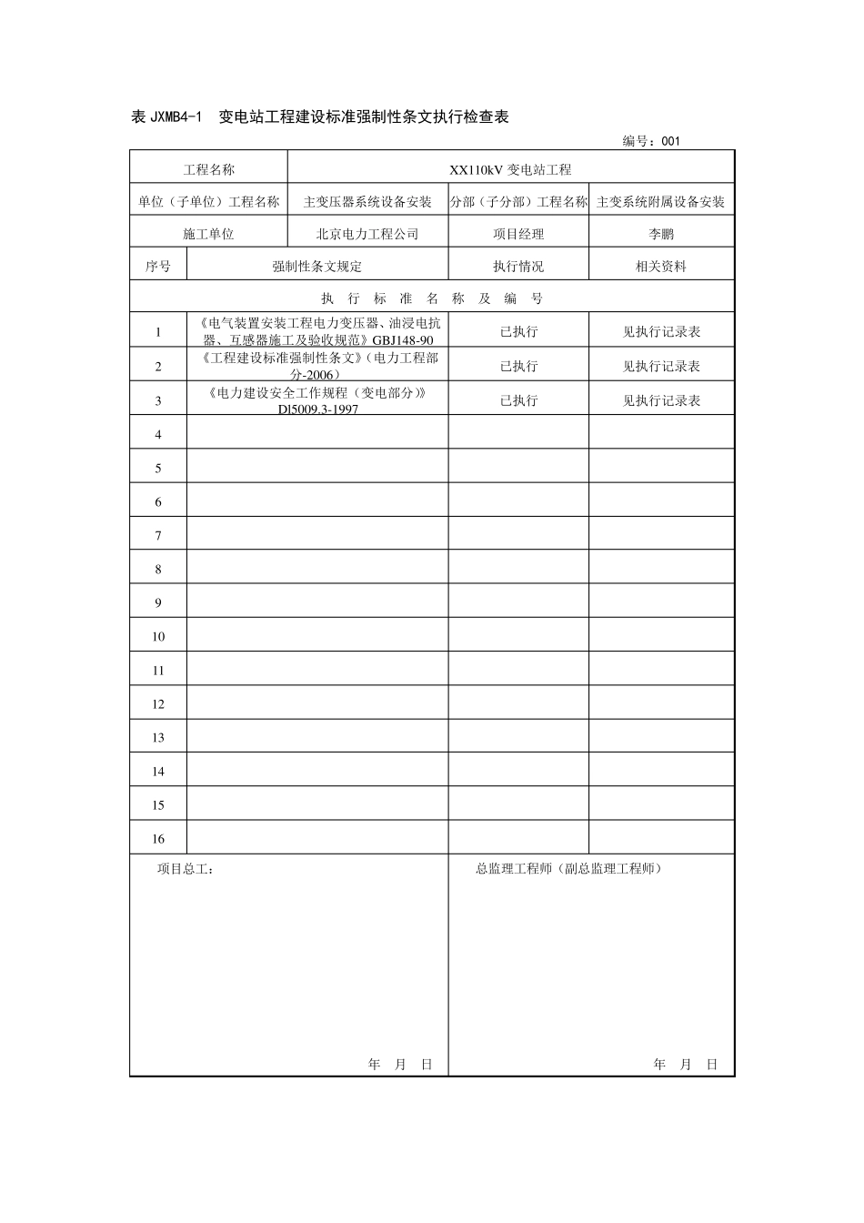 建设标准强制性条文执行检查及汇总表_第2页