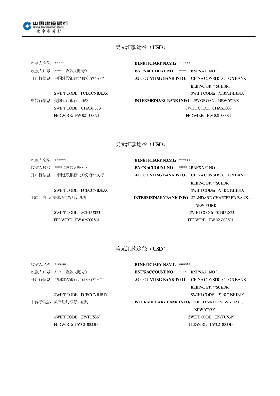 建设银行外汇境外汇入汇款途径(2010年3月9日执行)_第2页