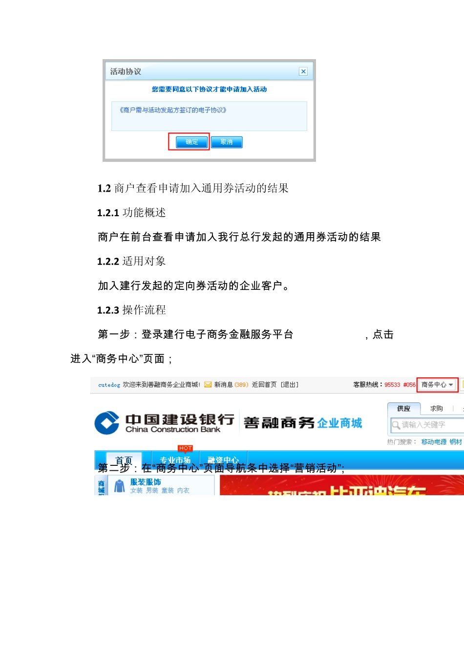 建设银行善融商务企业商城用户操作手册(电子券营销活动功能)_第3页