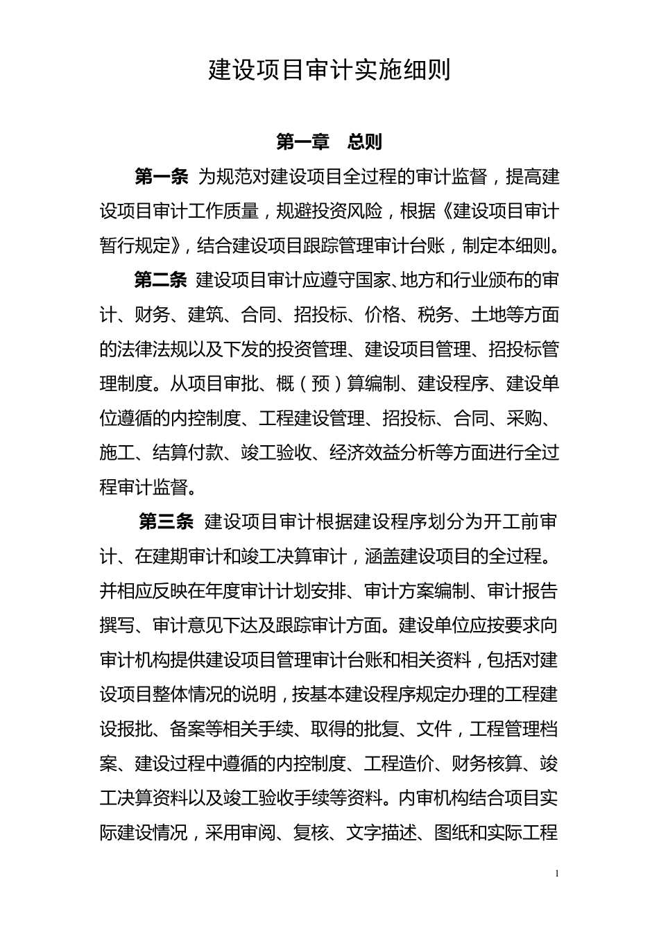建设项目审计实施细则_第1页