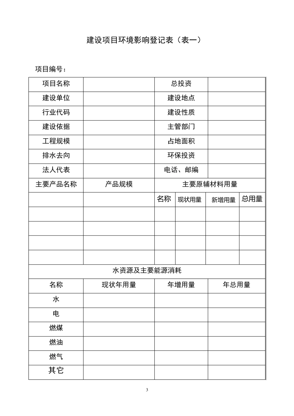建设项目环境影响登记表样本_第3页